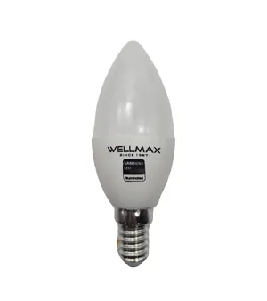 Bombillo Wellmax 6W Led Samsung Edison C37 E14 100-240 Luz Fria 25.000 Horas